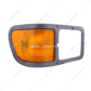 Gray Plastic Headlight Bezel With Parking Light For 2000-2015 Ford F-650/F-750 - Passenger