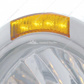Stainless Steel Bullet Half Moon Headlight H4 With 10 Amber LED & LED Turn Signal