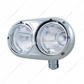304 Stainless Dual Headlight Housing With Inner Lamp Bucket For Peterbilt 359