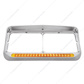 Chrome Rectangular Dual Headlight Bezel With 19 LED Light Bar