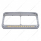 14 LED Chrome Rectangular Dual Headlight Bezel With Visor - Amber LED/Chrome Lens