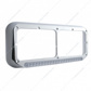 Chrome Rectangular Dual Headlight Bezel With 19 LED Light Bar - Amber LED/Clear Lens