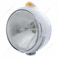 Chrome Guide 682-C Headlight H4 & Dual Mode LED Signal - Amber Lens