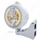 Stainless Steel Guide 682-C Headlight H4 With Amber LED & Dual Mode LED Signal-Clear Lens