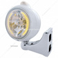 Chrome Guide 682-C Headlight H4 With Amber LED & Dual Mode LED Signal - Clear Lens