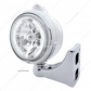 Stainless Steel Guide 682-C Headlight H4 With White LED & LED Signal - Clear Lens