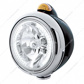 Black Guide 682-C Headlight H4 With White LED & Dual Mode LED Signal - Amber Lens