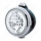 Black Guide 682-C Headlight H4 With White LED & Dual Mode LED Signal - Clear Lens