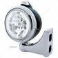 Black Guide 682-C Headlight H4 With White LED & Dual Mode LED Signal - Clear Lens