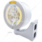 Stainless Steel Bullet Half Moon Headlight H4 With Amber LED & Dual Mode LED Signal-Amber Lens