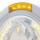 Stainless Steel Bullet Half Moon Headlight H4 With Amber LED & Dual Mode LED Signal-Amber Lens