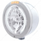 Stainless Steel Bullet Half Moon Headlight H4 With White LED & Signal