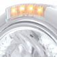 Stainless Steel Classic Half Moon Headlight H4 With White LED & Signal
