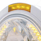 Stainless Steel Bullet Classic Headlight H4 With Amber LED & Dual Mode LED Signal - Amber Lens