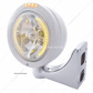 Stainless Steel Bullet Classic Headlight H4 With Amber LED & Dual Mode LED Signal - Clear Lens