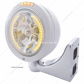 Stainless Steel Bullet Classic Headlight H4 With Amber LED & Signal - Clear Lens