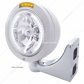 Stainless Steel Bullet Classic Headlight H4 With White LED & Dual Mode LED Signal-Amber Lens