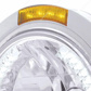 Stainless Steel Bullet Classic Headlight H4 With White LED & Dual Mode LED Signal-Amber Lens