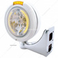 Stainless Steel Classic Headlight H4 With 34 Amber LED & Signal