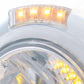 Stainless Steel Classic Headlight H4 With 34 Amber LED & Signal - Clear Lens