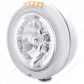 Stainless Steel Classic Headlight H4 With 34 White LED & Dual Mode LED Signal