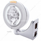 Stainless Steel Classic Headlight H4 With 34 White LED & Dual Mode LED Signal