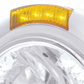 Stainless Steel Classic Headlight H4 With 34 White LED & Signal - Amber Lens