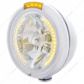 Chrome Classic Headlight H4 With 34 Amber LED & Dual Mode LED Signal - Amber Lens