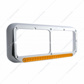 Rectangular Dual Headlight Bezel With LED Sequential Light Bar (Passenger) - Amber LED/Amber Lens