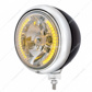 Black Guide 682-C Style Headlight H4 Bulb With 34 Amber LED