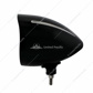 Black "Billet" Style Groove Headlight With Visor Crystal H4 Bulb