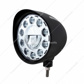 Black "Billet" Style Groove Headlight With Visor 11 LED Bulb - Chrome