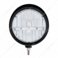 Black "Billet" Style Groove Headlight With Visor 5 LED Bulb - Chrome