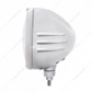 Stainless Steel Classic Embossed Stripe Headlight 11 LED Bulb & Dual Mode LED Signal - Amber Lens