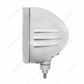 Stainless Steel Bullet Embossed Stripe Headlight 6014 & Dual Mode LED Signal - Clear Lens