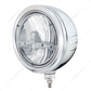 Stainless Bullet Embossed Stripe Headlight Housing With 5 LED 7" Round Headlight