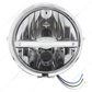 Chrome 5-3/4" Motorcycle Headlight 9 LED Bulb With White LED Light Bar - Side Mount