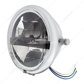 Chrome 5-3/4" Motorcycle Headlight 8 LED Blackout Bulb With Black Bar