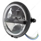 Black 5-3/4" Motorcycle Headlight 8 LED Blackout Bulb With Black Bar - Side Mount