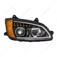 Black Full LED Projection Headlight With Turn Signal & Position Light Bar For 2008-2017 Kenworth T660 - Passen