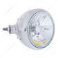 Chrome Guide 682-C Style Headlight Assembly W/Crystal Lens & 10 LEDs Position Light -Horizontal Mount