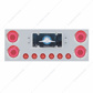 SS Rear Center Panel With 4X 21 LED 4" GloLight & 6X 9 LED 2" Lights & Visors-Red LED/Clear Lens