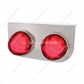 Stainless Light Bracket With 2X 9 LED Dual Function Watermelon GloLight - Red LED/ Red Lens