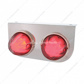 Stainless Light Bracket With 2X 9 LED Dual Function Watermelon GloLight - Red LED/Clear Lens