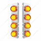 SS Front Air Cleaner Bracket With 8X 9 Amber LED Watermelon GloLight For PB Trucks -Amber Lens