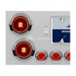 SS Rear Center Panel With Four 13 LED 4" Abyss Light & Six 4 LED 2" Lights & Visors-Red LED/Red Lens