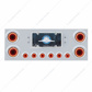 SS Rear Center Panel With Four 23 LED 4" Lights & Six 9 LED 2" Mirage Lights & Bezels - Red LED/Red Lens