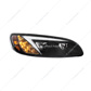 Black LED Headlight With Color Changing Position Light Bar For Peterbilt 386 (2005-2015) & 387 (1999-2010) - P