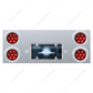 33-3/4" Stainless Rear Center Panel With Four 7 LED 4" Light & Bezel - Red LED/Red Lens - Competition Series