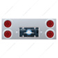 33-3/4" Stainless Rear Center Panel With Four 7 LED 4" Light & Bezel - Red LED/Red Lens - Competition Series